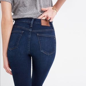 Madewell 10” high riser skinnies in Hayes wash